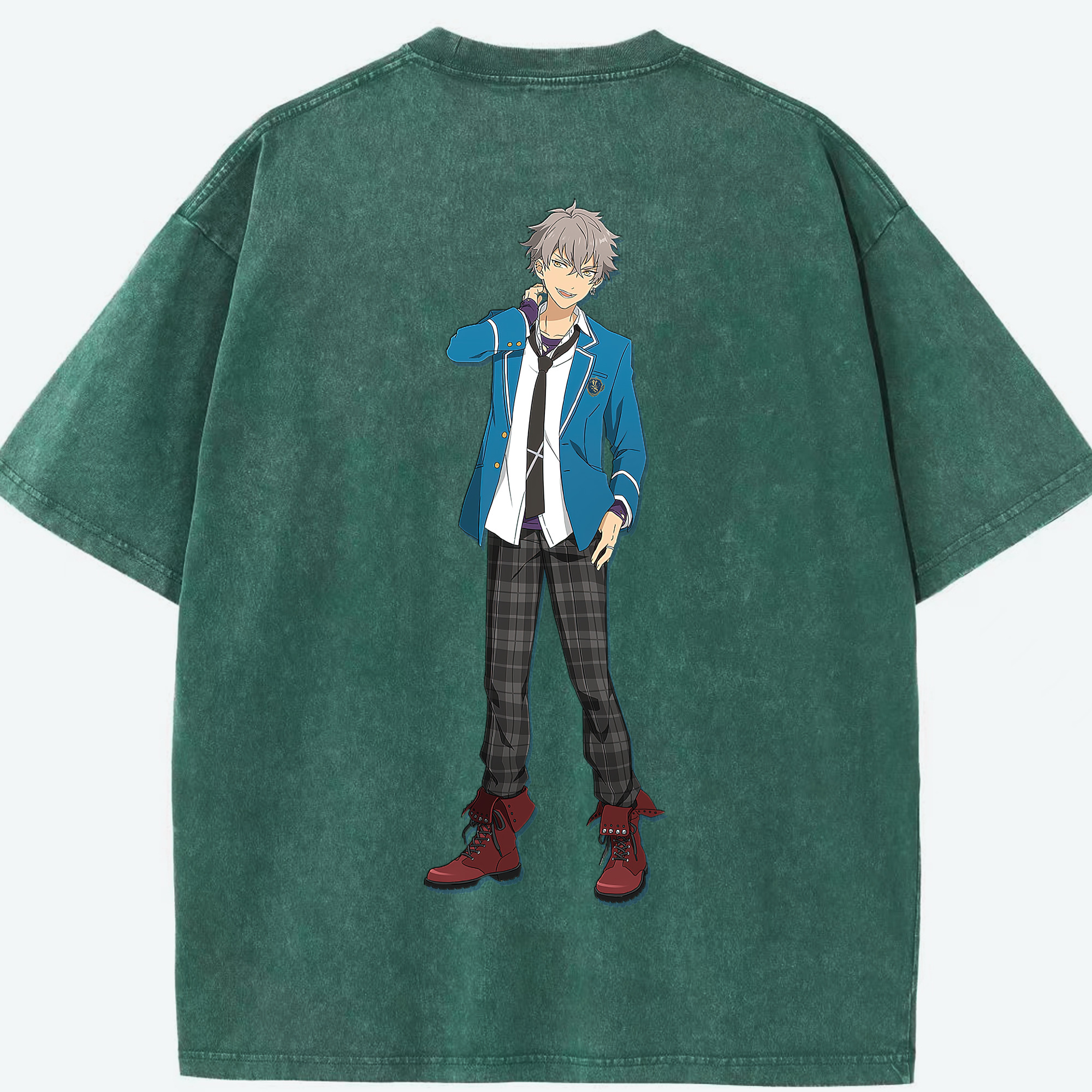 （画像用） あんさんぶるスターズ! Ensemble Stars 綿100% ヴィンテージ風 半袖Tシャツ（背面プリント）